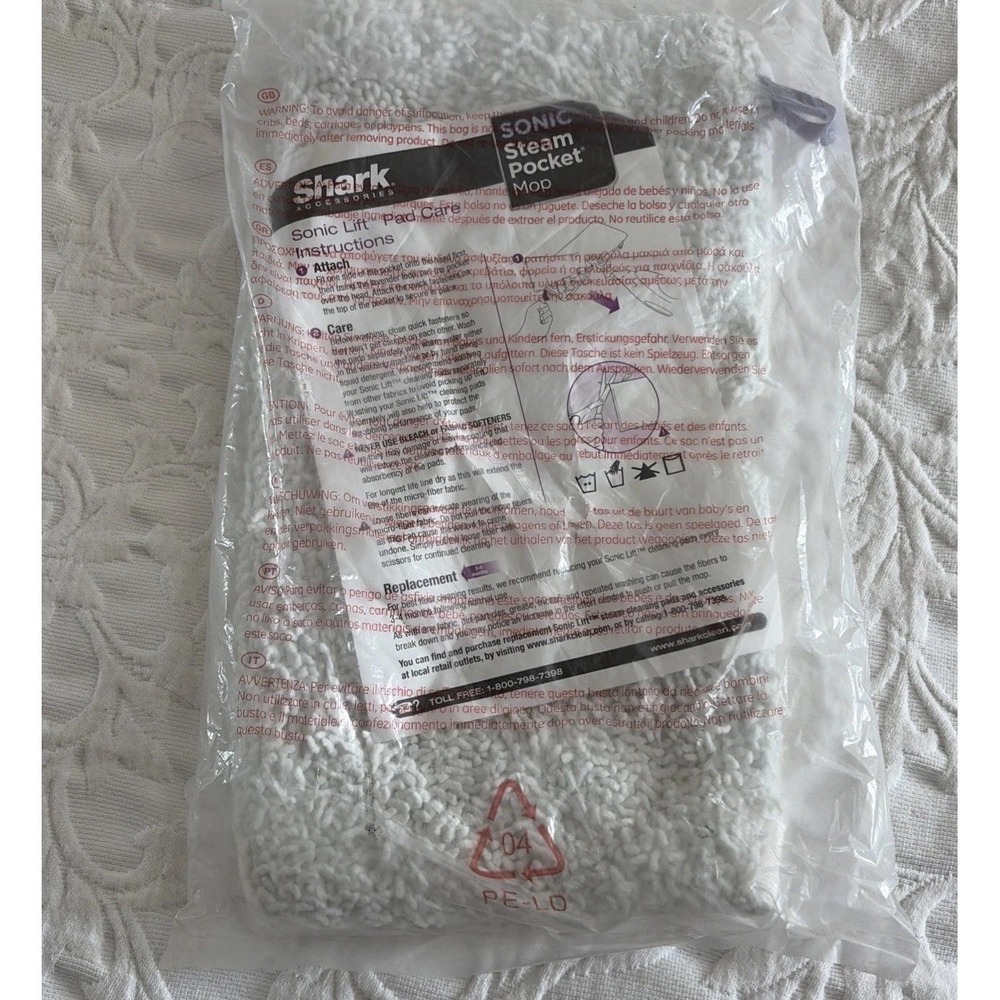 Shark‎ Pro Steam Pocket Mop Replacement OEM Pads S3601 Washable 1 Pack Rectangle